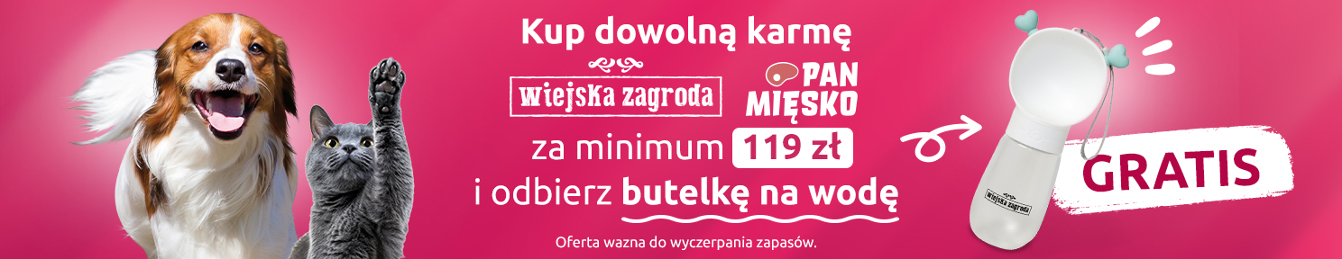 Promocja Butelka na wodę GRATIS przy zakupie wybranych karm za min. 119 zł