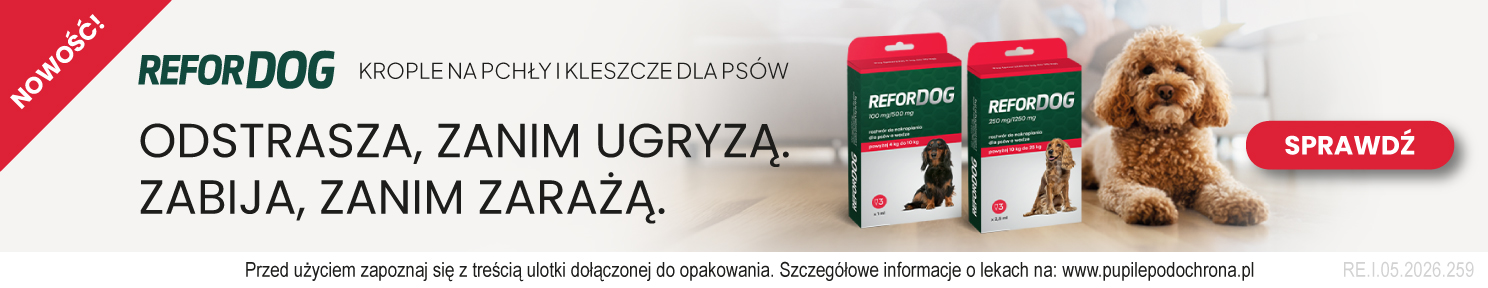 Nowość REFORDOG krople na pchły i kleszcze dla psów
