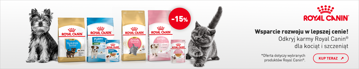 Promocja ROYAL CANIN -15% na wybrane produkty dla kociąt i szczeniąt