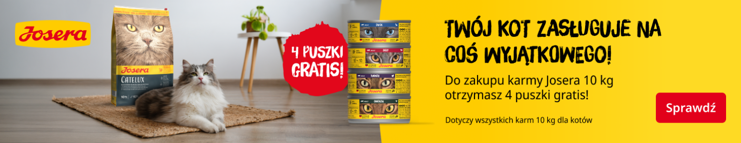 Promocja JOSERA do karmy suchej dla kota 4 puszki GRATIS