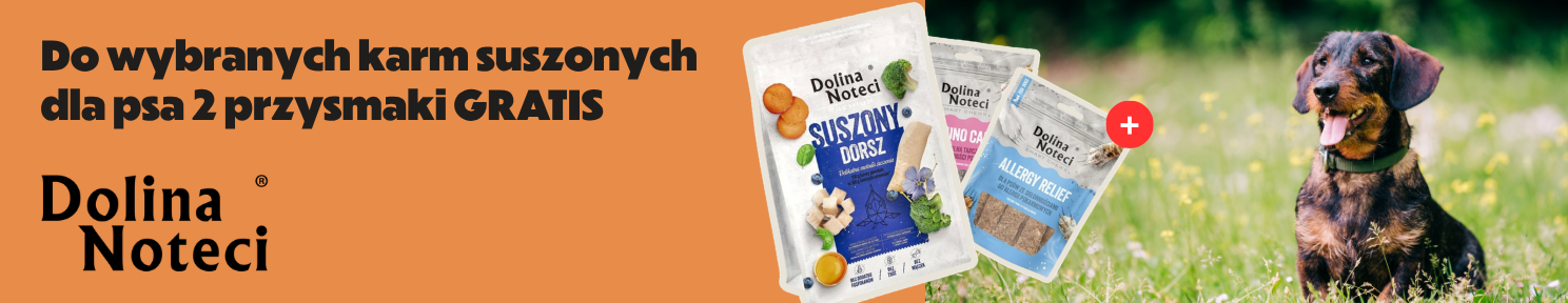 Promocja DOLINA NOTECI do wybranych karm suszonych dla psa 2 przysmaki GRATIS
