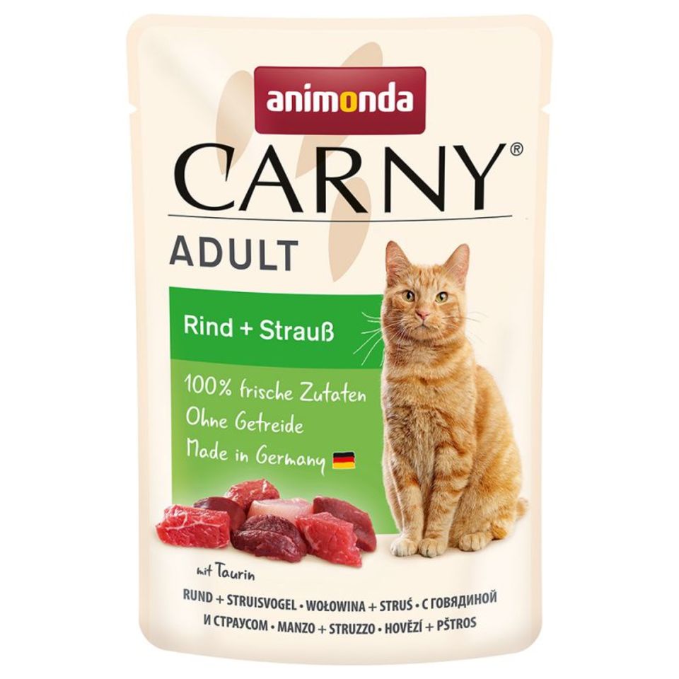 ANIMONDA CARNY Karma dla kota wołowina struś 85 g