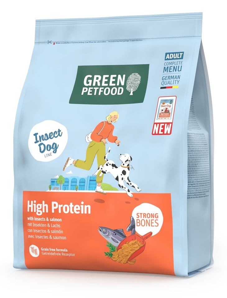 GREEN PETFOOD InsectDog with Salmon High Protein 900g z białkiem owadów i łososiem dla aktywnych psów