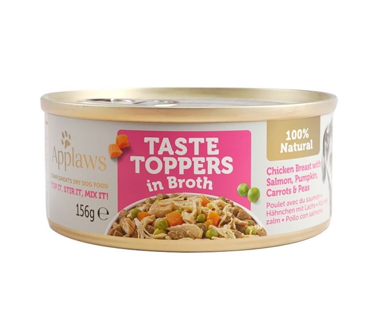 APPLAWS Taste Toppers Pierś z kurczaka, łosoś, dynia w bulionie 156 g