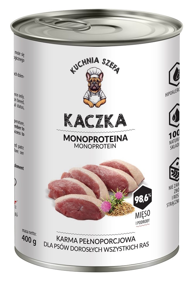 KUCHNIA SZEFA Kaczka Monoproteinowa karma dla psów wszystkich ras 400 g