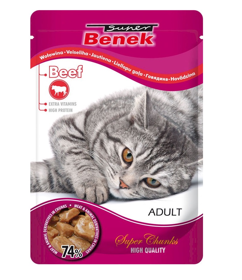BENEK Super saszetka dla kota z kawałki wołowiny w sosie 100g