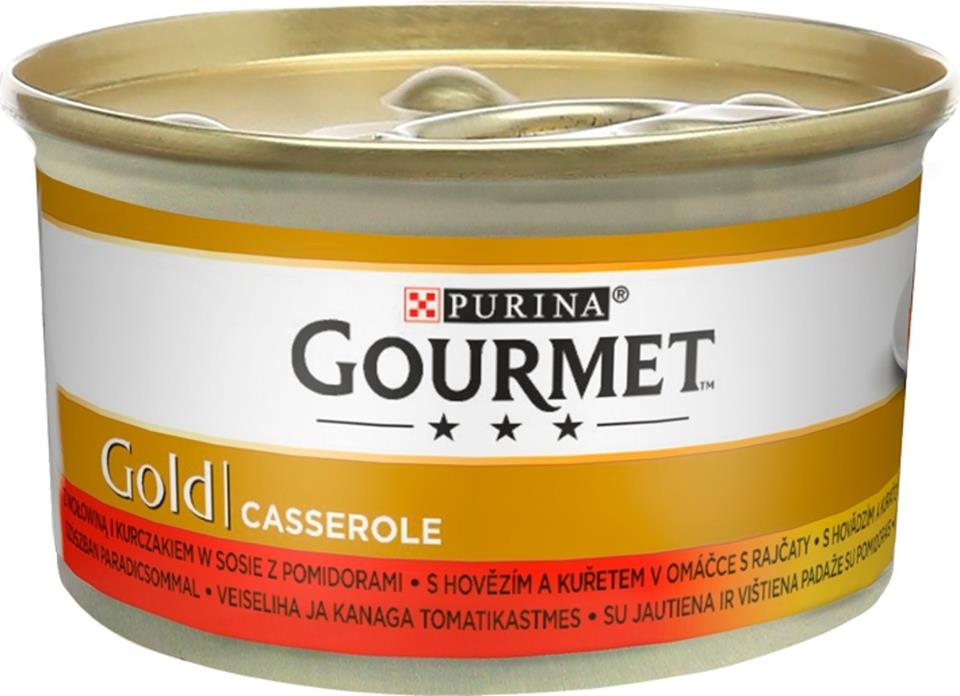 GOURMET Gold Casserole z wołowiną i kurczakiem w sosie 85 g