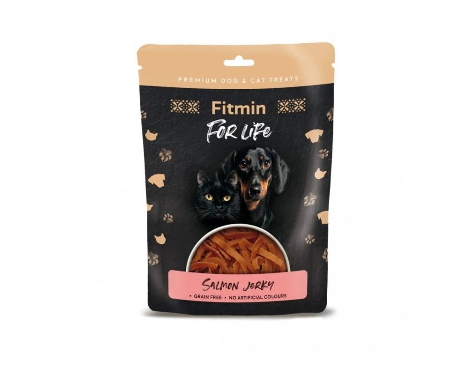 FITMIN For Life Salmon Jerky Łosoś w mini paski dla psów i kotów 70g