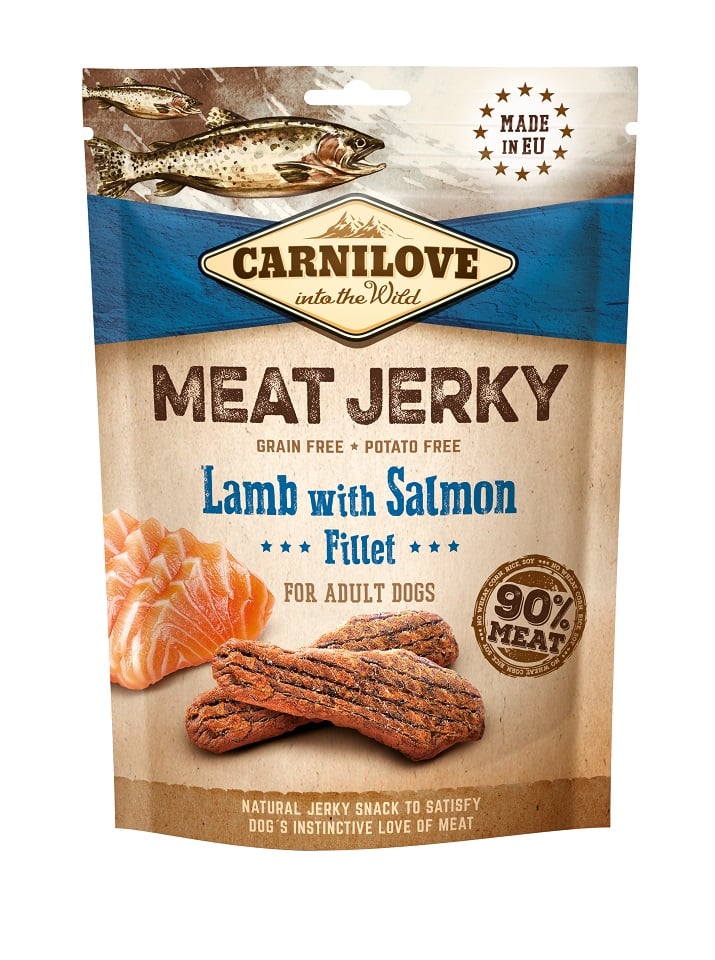 CARNILOVE Jerky Lamb with Salmon fillet 100g jagnięciną z filetem z łososia