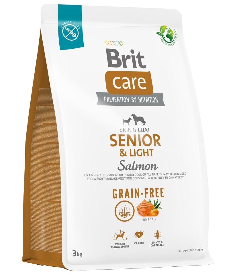 BRIT Care Grain-free Senior&Light karma sucha z łososiem 3 kg