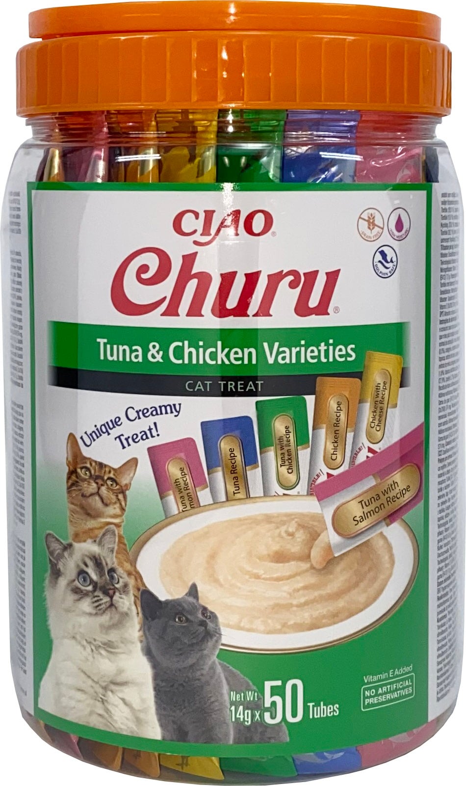 INABA Churu Variety Tuna&Chicken tuńczyk z kurczakiem dla kotów słoiczek 50x14g (700g)