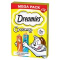 DREAMIES Creamy MEGA PACK karma uzupełniająca z kurczakiem i z łososiem 12x10 g