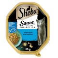 SHEBA Sauce Collection tacka 85 g mokra karma pełnoporcjowa dla dorosłych kotów kawałki z tuńczykiem w sosie
