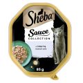 SHEBA Sauce Collection tacka 85 g mokra karma pełnoporcjowa dla dorosłych kotów kawałki z cielęciną w sosie