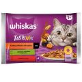 WHISKAS Adult saszetka 4 x 85 g Kolekcja Wiejskich Smaków mokra karma dla kota w sosie kawałki z jagnięciną, kurczakiem i marchewką, wołowiną i drobiem