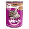 WHISKAS Adult puszka 400 g - mokra karma pełnoporcjowa dla dorosłych kotów, kawałki z kaczką w galaretce