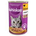 WHISKAS Adult puszka 400 g - mokra karma pełnoporcjowa dla dorosłych kotów, kawałki z kurczakiem w galaretce