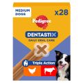 PEDIGREE DentaStix Medium Dog przysmak dentystyczny z kurczakiem i wołowiną dla dorosłych psów średnich ras 4x180g