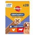 PEDIGREE DentaStix Large Dog przysmak dentystyczny z kurczakiem i wołowiną dla dorosłych psów dużych ras 28 szt. - 4x270g
