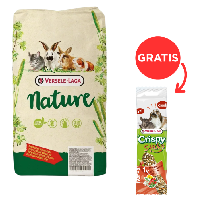 VERSELE-LAGA Pokarm dla szynszyli Chinchilla Nature 9 kg + Smakers dla królików i szynszyli Prestige ziołowy 1szt GRATIS