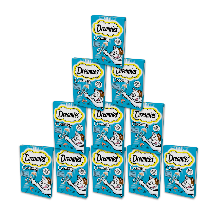 DREAMIES Creamy karma uzupełniająca z wybornym łososiem dla kota 11 x 4x10 g