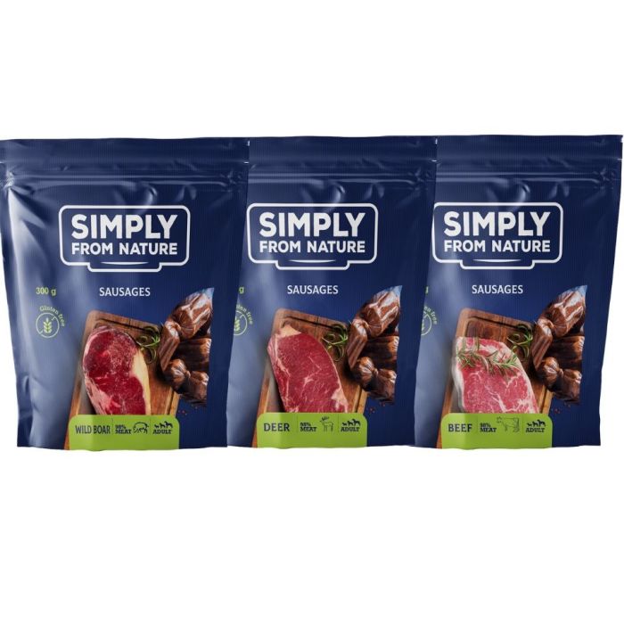 SIMPLY FROM NATURE Naturalne kiełbaski MIX SMAKÓW 300 g x 3 szt.