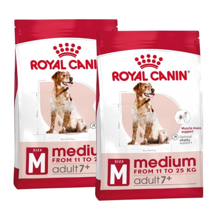 ROYAL CANIN Medium Adult 7+ karma sucha dla psów dojrzałych od 7. do 10. roku życia, ras średnich 30 kg (2 x 15 kg)