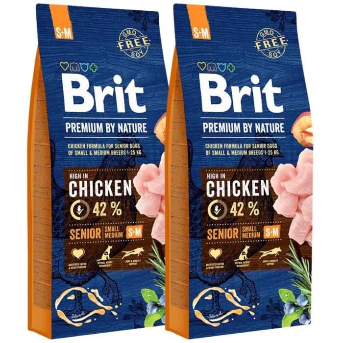 BRIT Premium By Nature Senior Small Medium S+M 30 kg (2 x 15 kg)