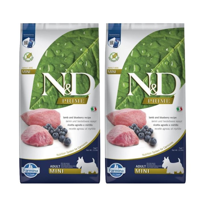 FARMINA N&D Prime Lamb & Blueberry Adult Mini 14 kg (2 x 7 kg)