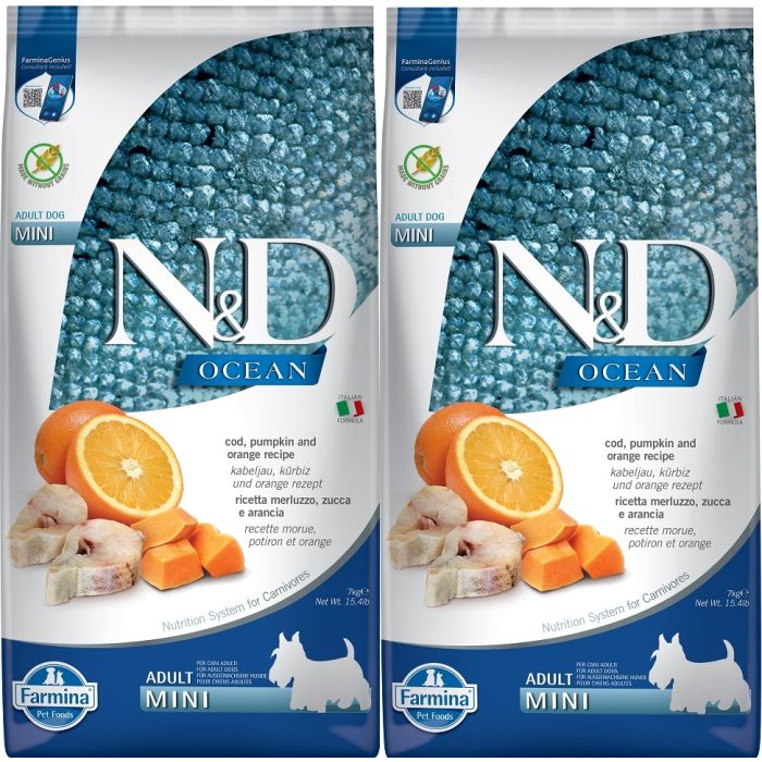 FARMINA N&D Ocean dog adult codfish, pumpkin, orange mini 14 kg (2 x 7 kg)