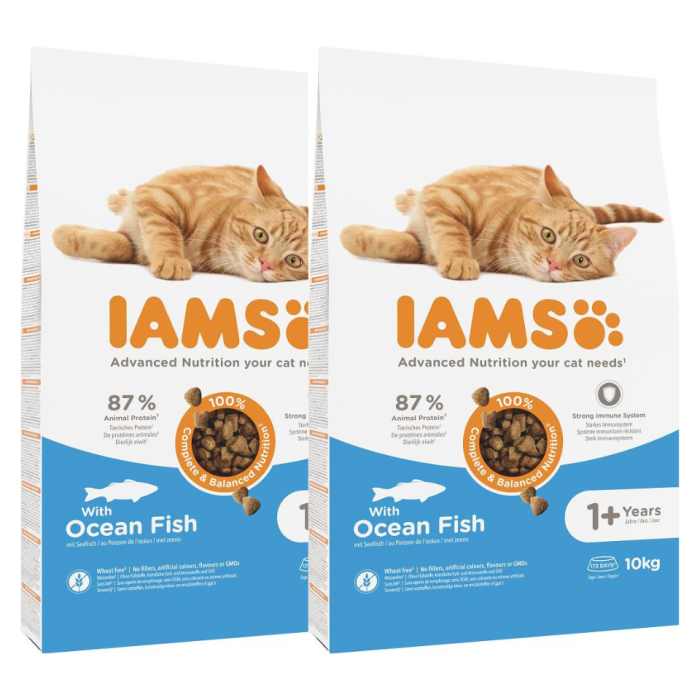 IAMS for Vitality dla dorosłych kotów z rybami oceanicznymi 20 kg (2 x 10 kg)