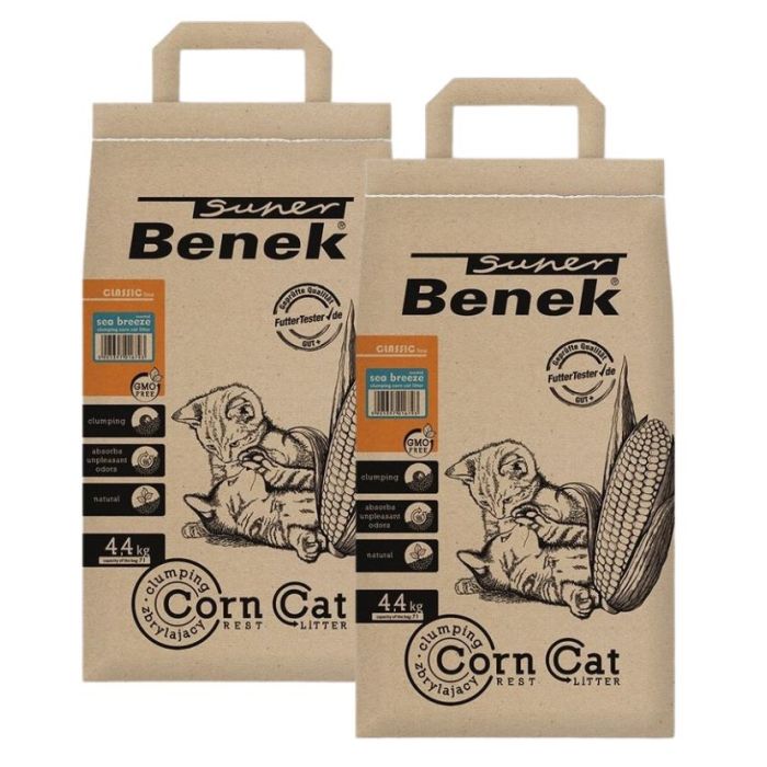 BENEK Super Corn cat Żwirek kukurydziany morska bryza 14 l (7 l x 2)