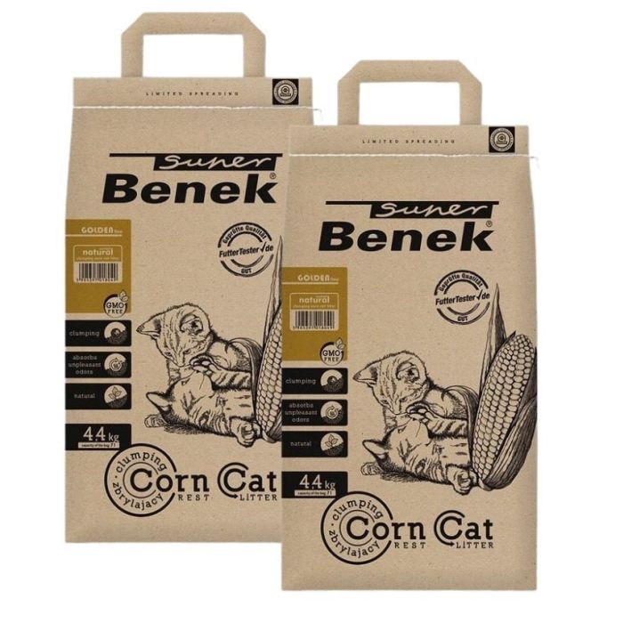 BENEK Super Corn cat Żwirek kukurydziany golden 7 l x 2 (14 l)