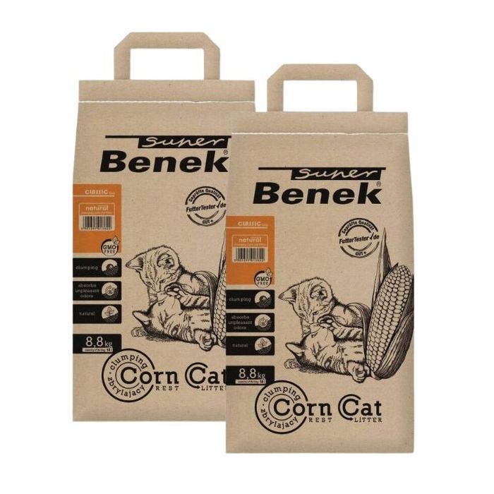 BENEK Super Corn cat Żwirek kukurydziany 28 l (14 l x 2)