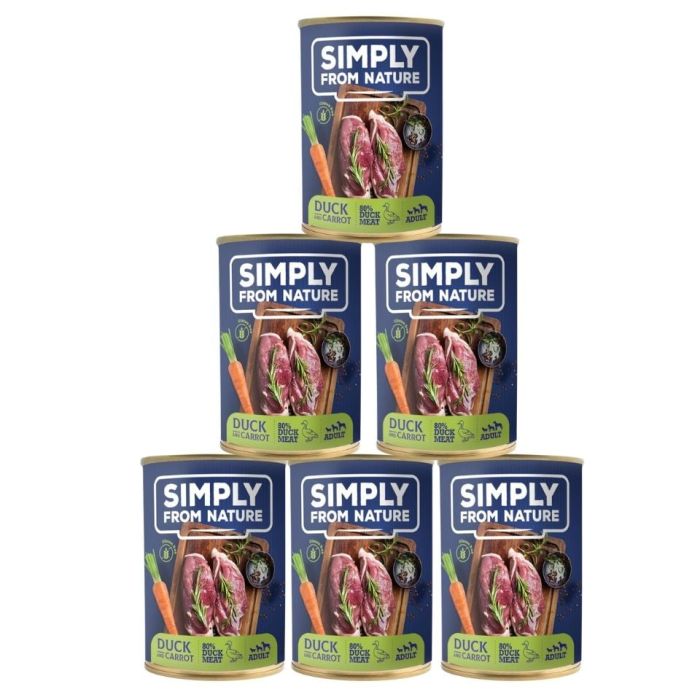 SIMPLY FROM NATURE Mokra karma dla psa Kaczka z marchewką 6 x 400 g