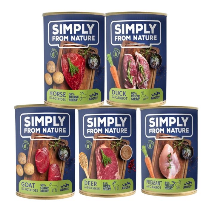 SIMPLY FROM NATURE Mokra karma dla psa mix smaków 6 x 400g