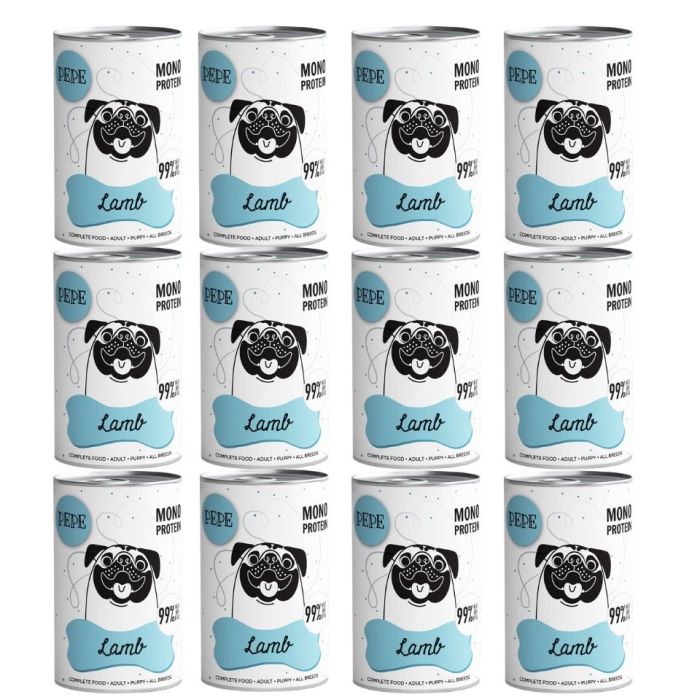 PAKA ZWIERZAKA PEPE Lamb 99% (jagnięcina) 12x400 g