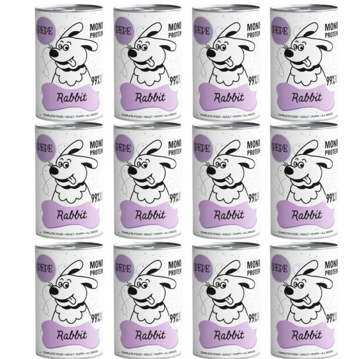 PAKA ZWIERZAKA PEPE Rabbit (królik) 12x400g