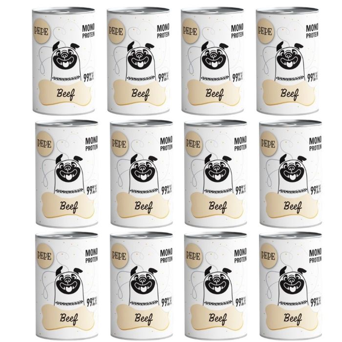 PAKA ZWIERZAKA PEPE Beef 99% (wołowina) 12x400 g
