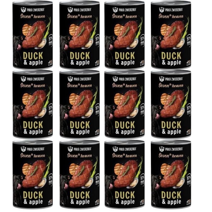 PAKA ZWIERZAKA Seventh Heaven Kaczka z jabłkiem (duck&apple) 12x400 g