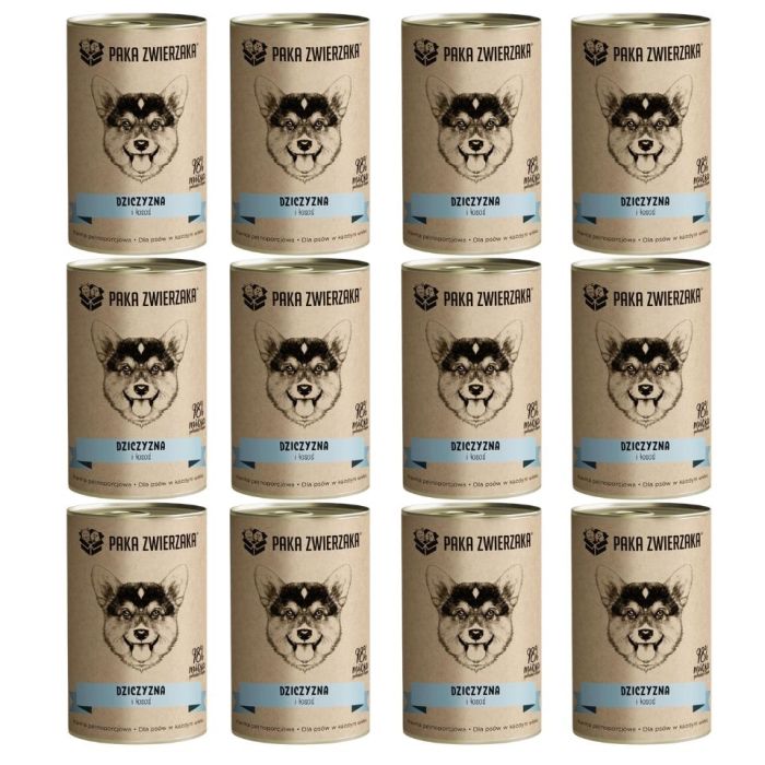 PAKA ZWIERZAKA Dziczyzna i łosoś 12x400 g