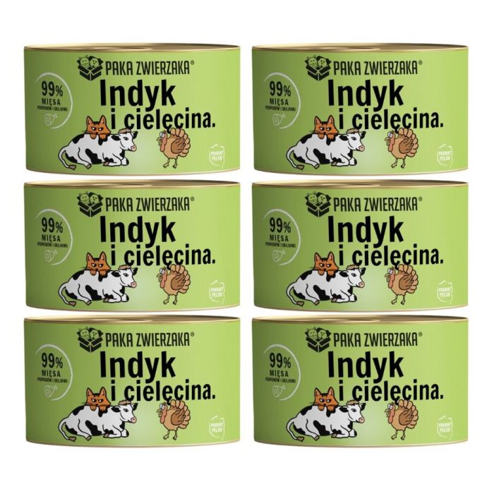 PAKA ZWIERZAKA Karma mokra Indyk z cielęciną 6x200 g