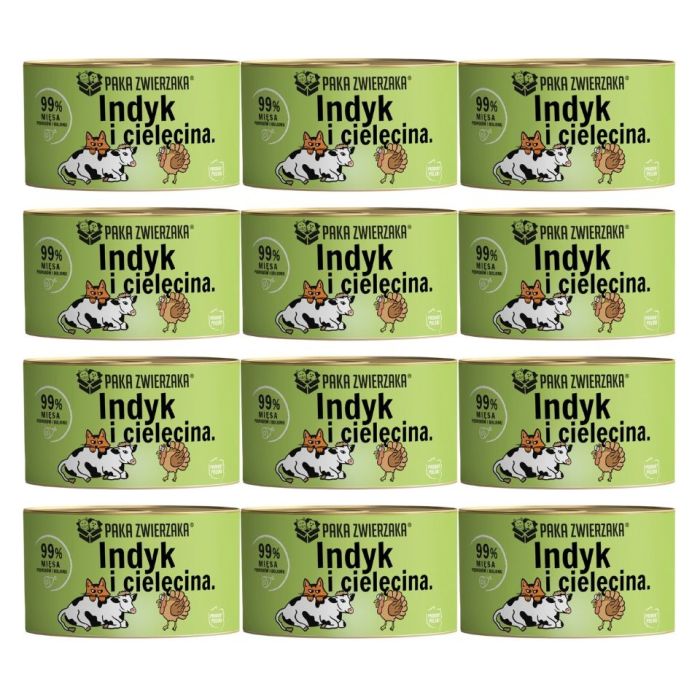 PAKA ZWIERZAKA Karma mokra Indyk z cielęciną 12x200 g