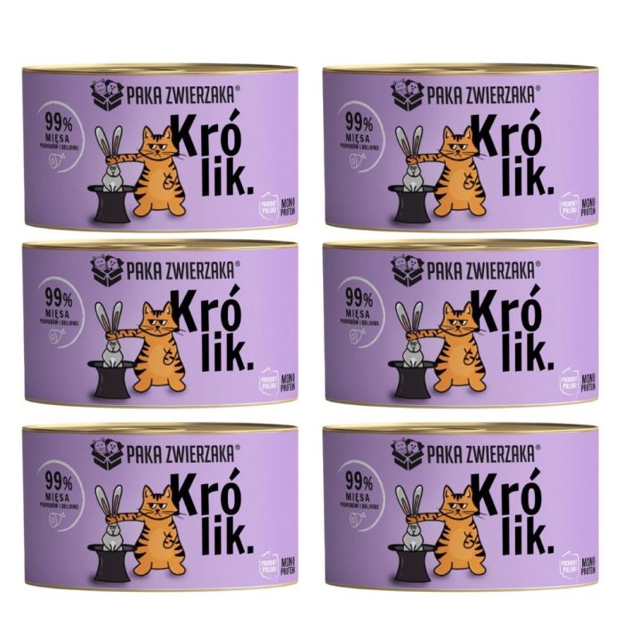 PAKA ZWIERZAKA Karma mokra Królik 6x200 g