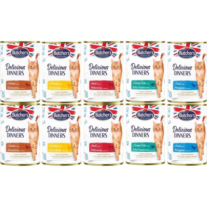 BUTCHERS Deliciuos dinners Mix smaków w galaretce 10x400 g