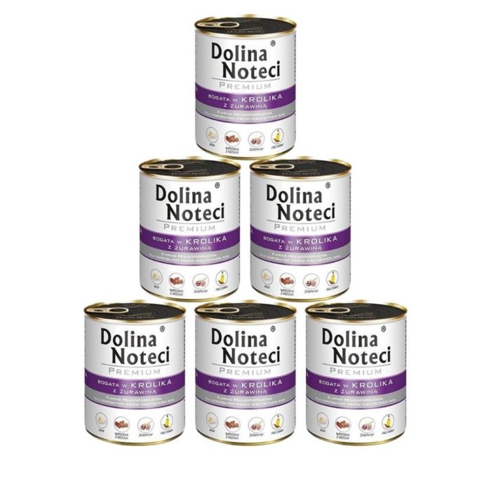 DOLINA NOTECI Premium Bogata W Królika Z Żurawiną 6x800g