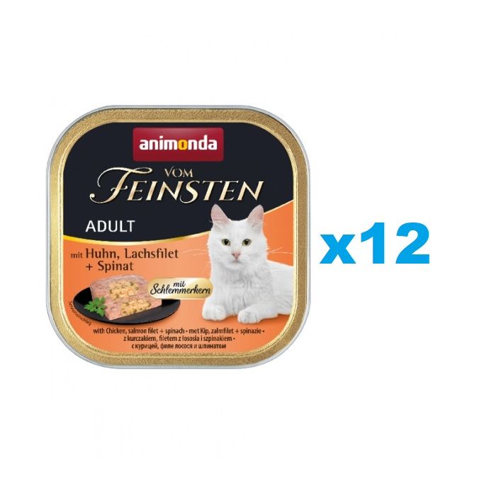 ANIMONDA Vom Feinsten Pate kurczak, łosoś i szpinak 12x100g