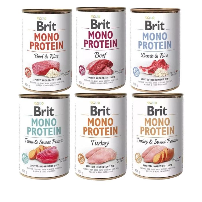 BRIT Mono Protein Mix smaków 6x400 g monoproteinowa karma dla psów