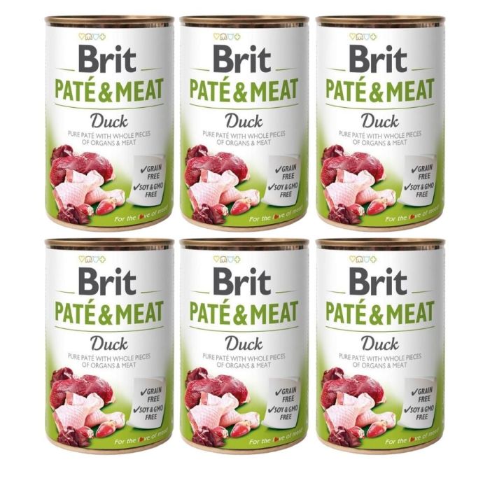 BRIT Pate&Meat duck 6x400 g pasztet z kaczką dla psa