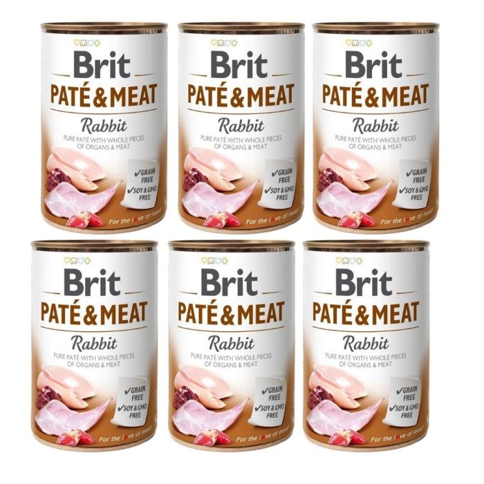 BRIT Pate&Meat rabbit 6x400 g pasztet z królikiem dla psa